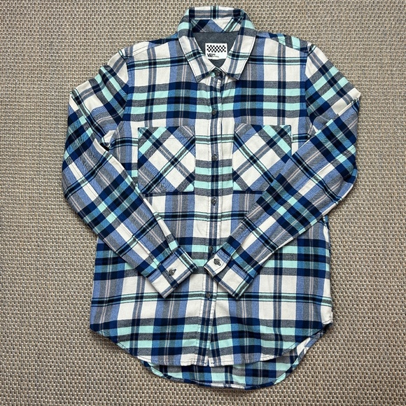 Vans Flannel Long Sleeve Plaid Button Up Shirt - Picture 1 of 11